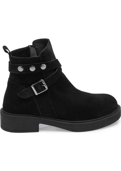 Siyah Hakiki Süet Deri Kadın Casual Bot - K24K1BT67564-A01