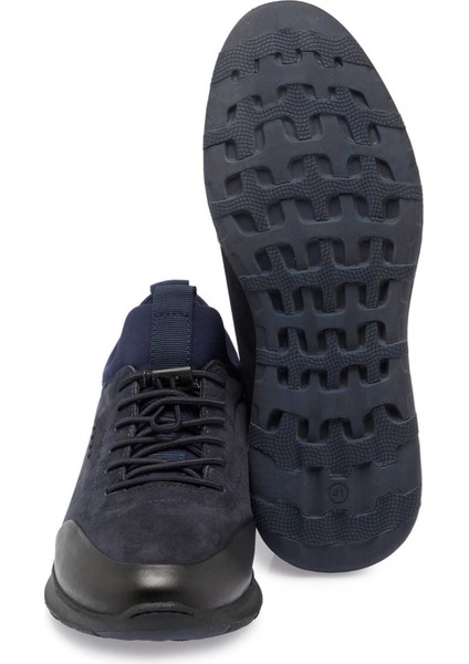Lacivert Hakiki Deri Erkek Casual Ayakkabı - E24S1AY57079-H6X