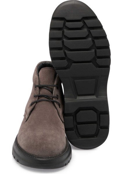 Bej Hakiki Süet Deri Erkek Casual Bot - E24K1BT56929-T86