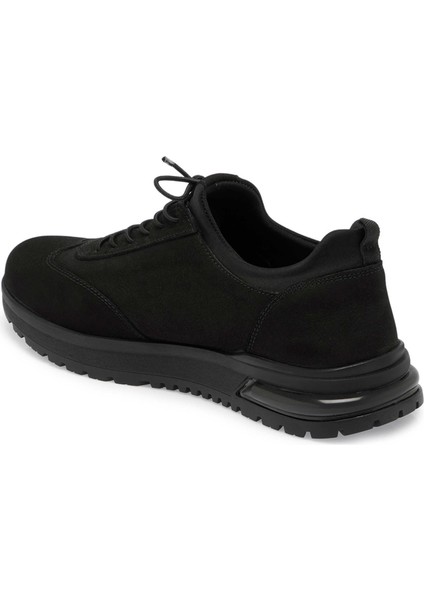 Siyah Hakiki Nubuk Deri Erkek Sneaker - E24S1AY57028-A64