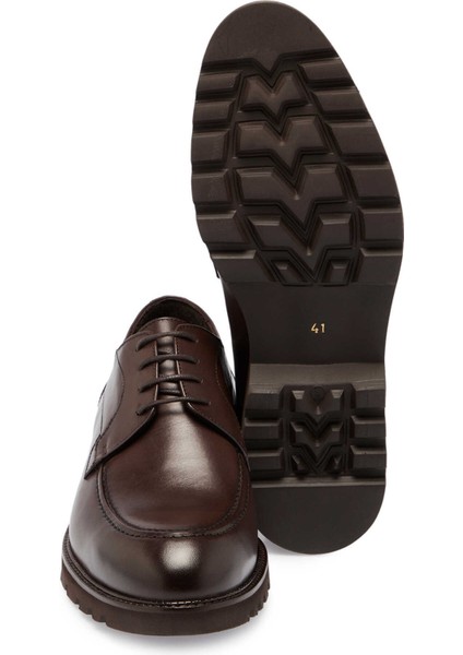 Kahve Hakiki Deri Erkek Klasik Ayakkabı - E24S1AY56963-B90