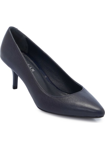 Lacivert Hakiki Deri Kadın Stiletto - K24S1AY67737-A31