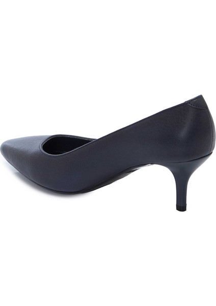 Lacivert Hakiki Deri Kadın Stiletto - K24S1AY67737-A31