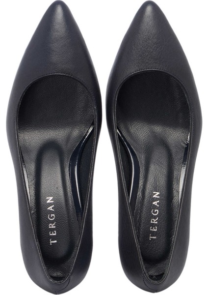 Lacivert Hakiki Deri Kadın Stiletto - K24S1AY67737-A31