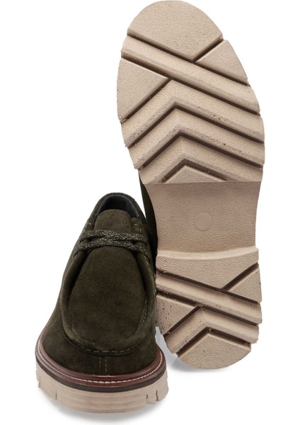 Haki Hakiki Süet Deri Erkek Casual Ayakkabı - E24S1AY56978-J86