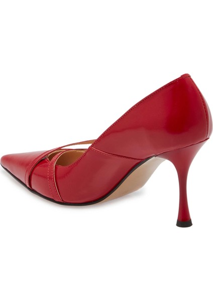 Kırmızı Hakiki Rugan Deri Kadın Stiletto - K24S1AY67513-D02