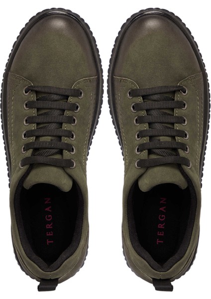 Haki Hakiki Nubuk Deri Kadın Sneaker - K24S1AY67657-G98