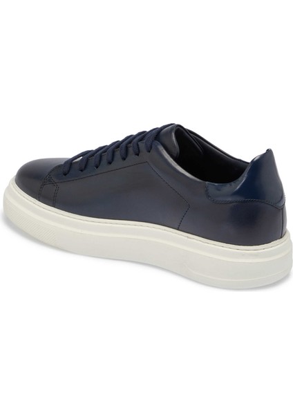 Lacivert Hakiki Deri Erkek Sneaker - E24S1AY57067-C72