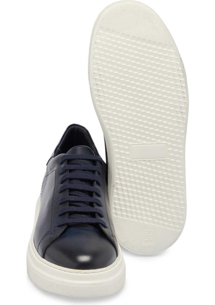 Lacivert Hakiki Deri Erkek Sneaker - E24S1AY57067-C72