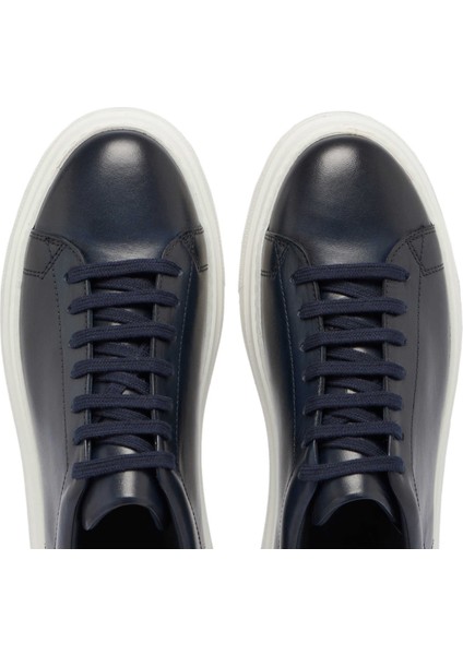 Lacivert Hakiki Deri Erkek Sneaker - E24S1AY57067-C72