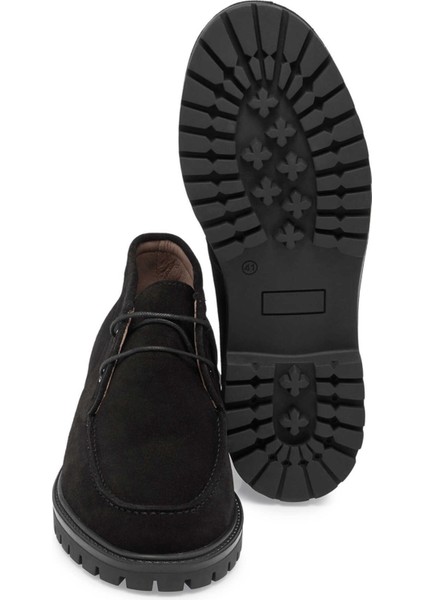Siyah Hakiki Süet Deri Erkek Casual Bot - E24K1BT57006-A01
