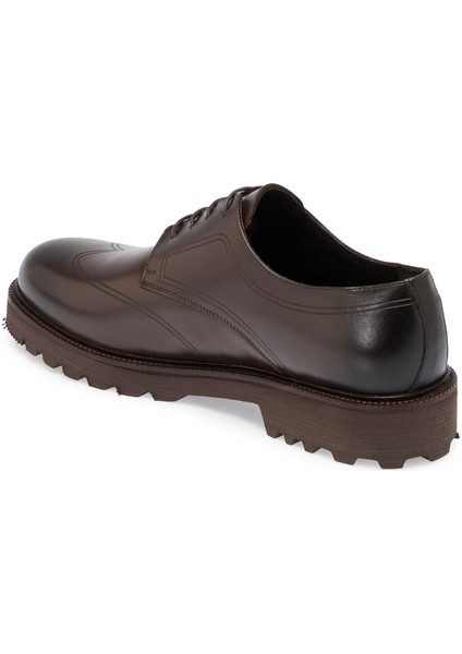 Kahve Hakiki Deri Erkek Klasik Ayakkabı - E24S1AY57005-B90
