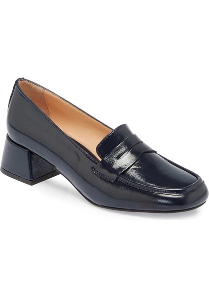 Lacivert Hakiki Deri Kadın Topuklu Ayakkabı - K24S1AY67610-C16