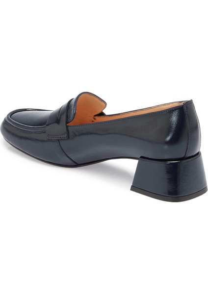 Lacivert Hakiki Deri Kadın Topuklu Ayakkabı - K24S1AY67610-C16