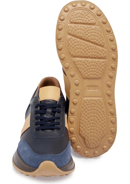 Lacivert Hakiki Deri Erkek Sneaker - E24S1AY57082-W32