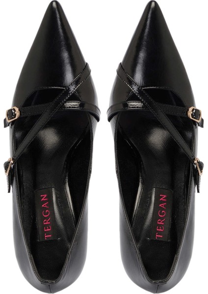 Siyah Hakiki Rugan Deri Kadın Stiletto - K24S1AY67513-A07