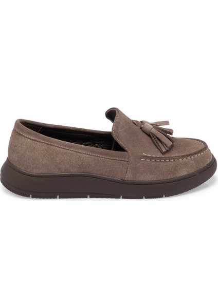 Kahve Hakiki Süet Deri Kadın Makosen - K24S1AY67688-K32