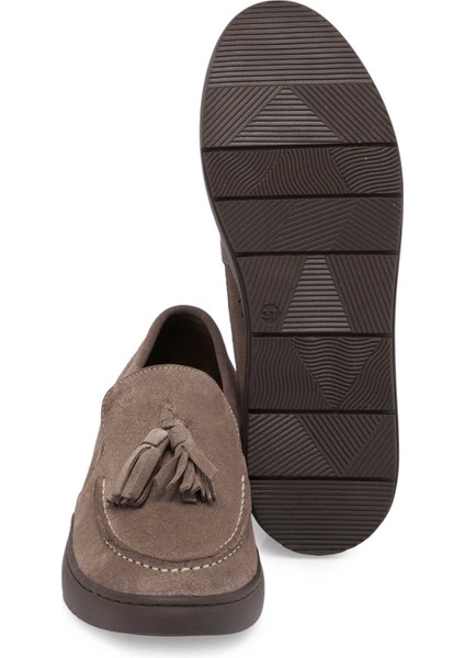 Kahve Hakiki Süet Deri Kadın Makosen - K24S1AY67688-K32