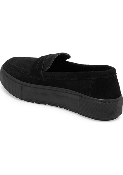 Siyah Hakiki Süet Deri Kadın Loafer - K24S1AY67576-A01