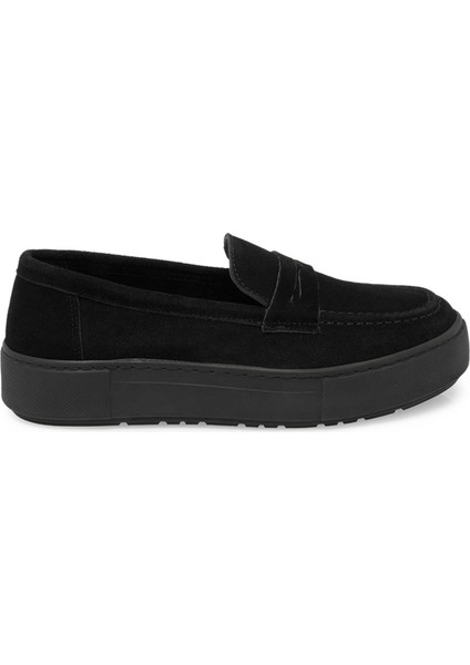 Siyah Hakiki Süet Deri Kadın Loafer - K24S1AY67576-A01