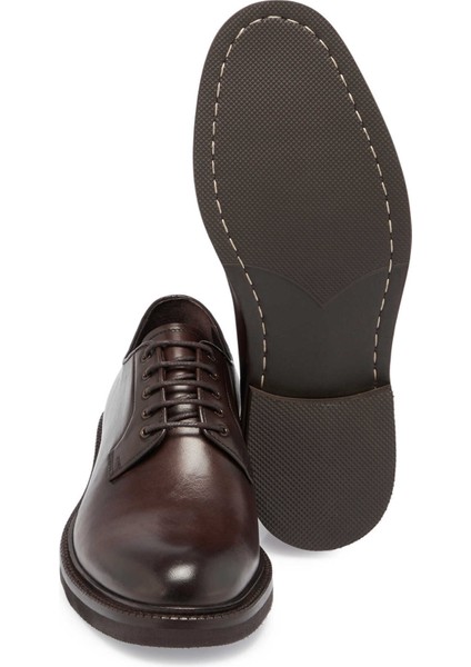 Kahve Hakiki Deri Erkek Klasik Ayakkabı - E24S1AY56973-V94