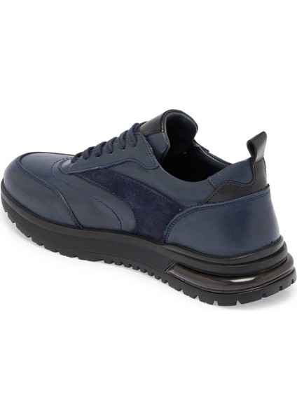 Lacivert Hakiki Deri Erkek Sneaker - E24S1AY57026-A31