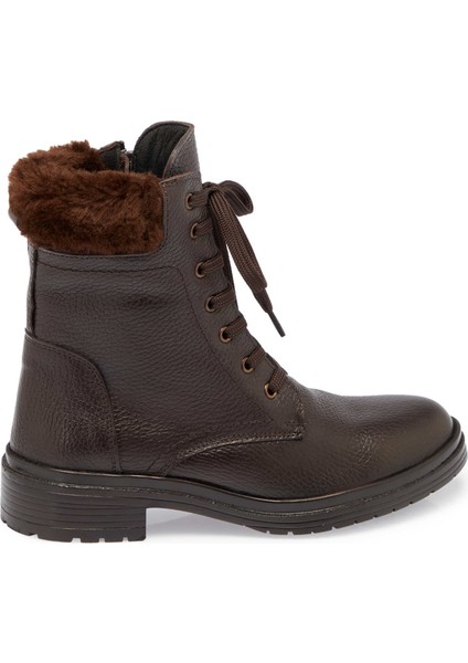Kahve Hakiki Deri Kadın Casual Bot - K24K1BT67571-A42