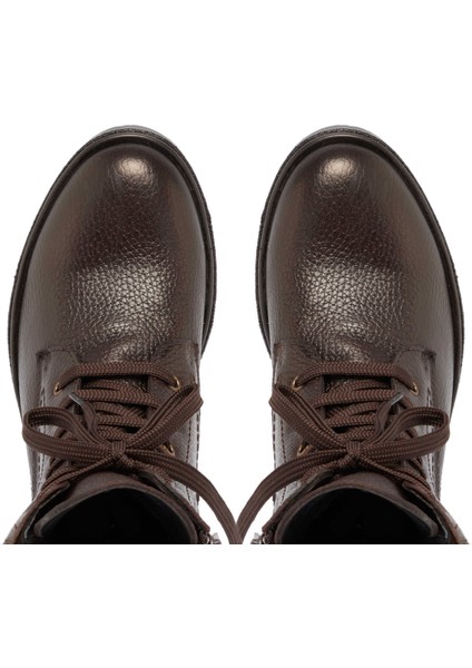 Kahve Hakiki Deri Kadın Casual Bot - K24K1BT67571-A42