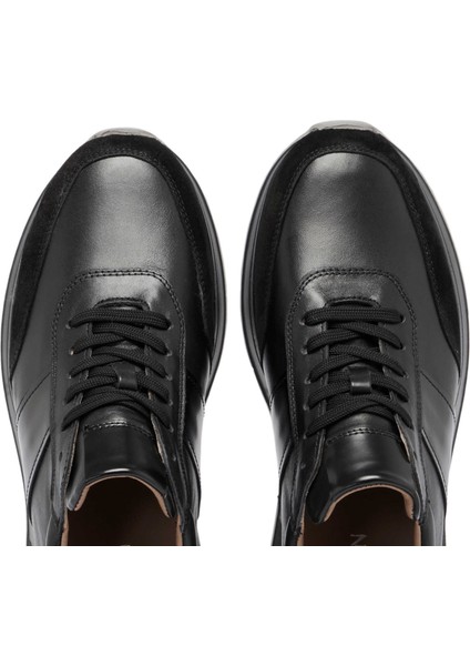 Siyah Hakiki Deri Erkek Sneaker - E24S1AY57082-W19
