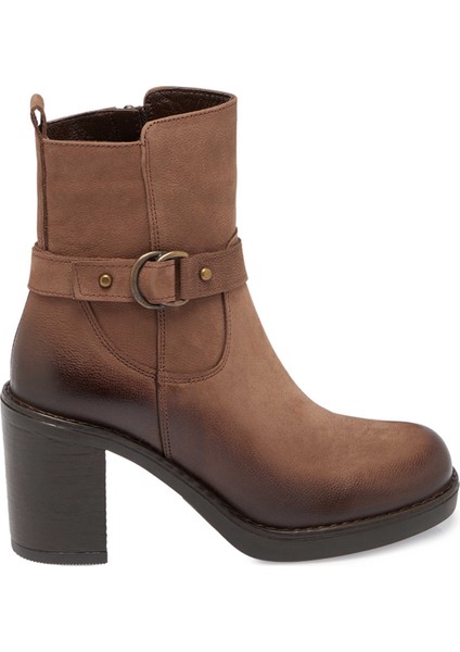 Vizon Hakiki Nubuk Deri Kadın Klasik Bot - K24K1BT67653-A65