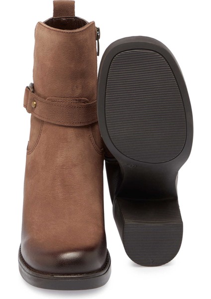 Vizon Hakiki Nubuk Deri Kadın Klasik Bot - K24K1BT67653-A65