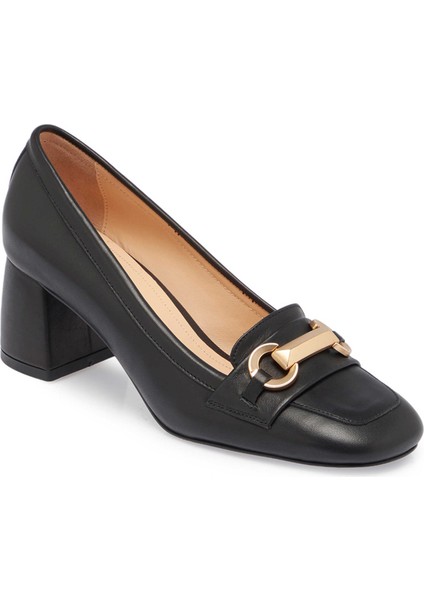 Siyah Hakiki Deri Kadın Topuklu Ayakkabı - K24S1AY67607-A23