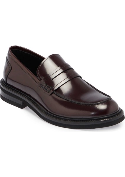 Bordo Hakiki Deri Erkek Casual Ayakkabı - E24S1AY56972-A36