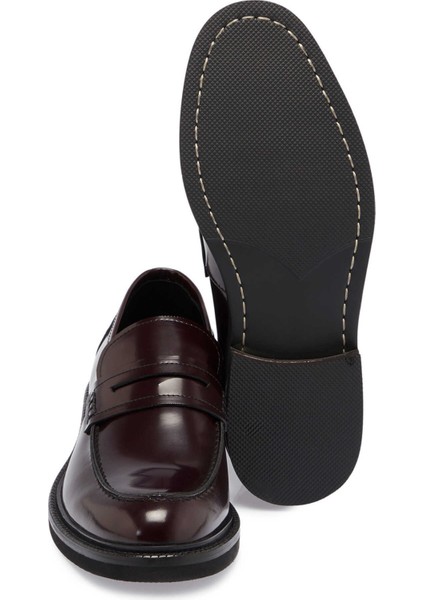 Bordo Hakiki Deri Erkek Casual Ayakkabı - E24S1AY56972-A36