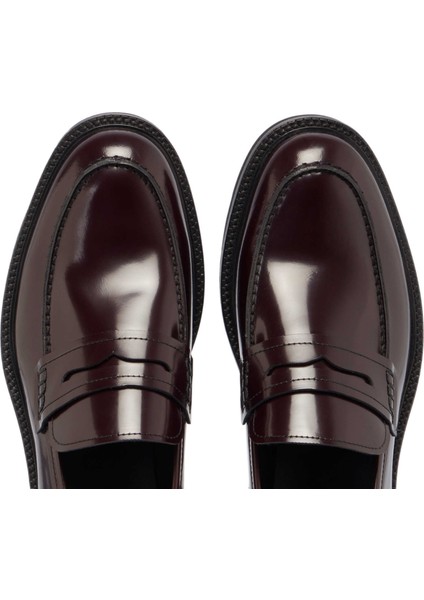 Bordo Hakiki Deri Erkek Casual Ayakkabı - E24S1AY56972-A36