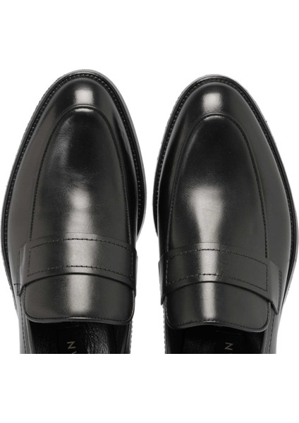 Siyah Hakiki Deri Erkek Klasik Ayakkabı - E24S1AY57002-A23