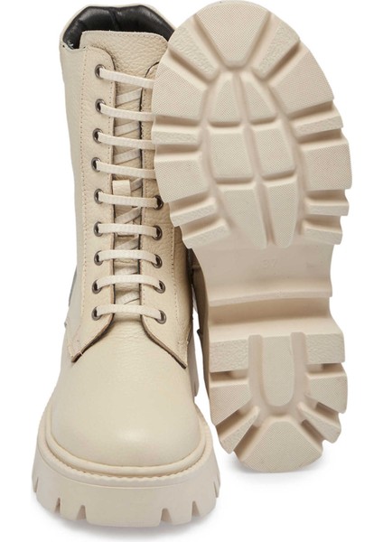 Bej Hakiki Deri Kadın Casual Bot - K24K1BT67621-B19