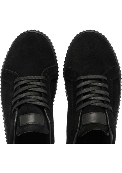 Siyah Hakiki Süet Deri Kadın Sneaker - K24S1AY67593-A01