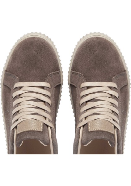 Bej Hakiki Süet Deri Kadın Sneaker - K24S1AY67593-T86