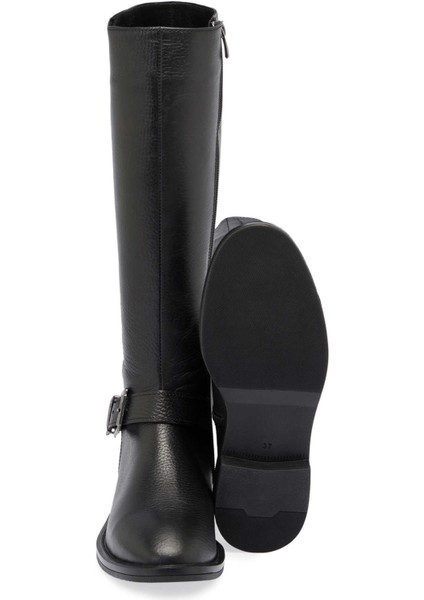 Siyah Hakiki Deri Kadın Klasik Çizme - K24K1CM67681-A41