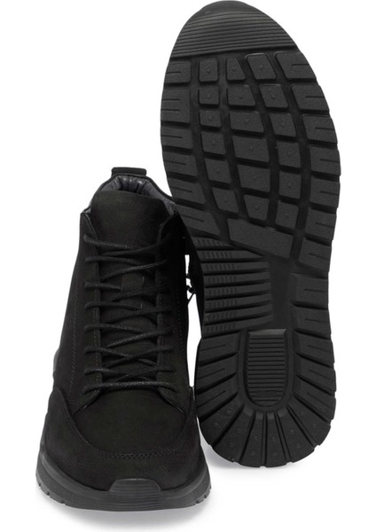 Siyah Hakiki Nubuk Deri Erkek Casual Bot - E24K1BT57030-A64