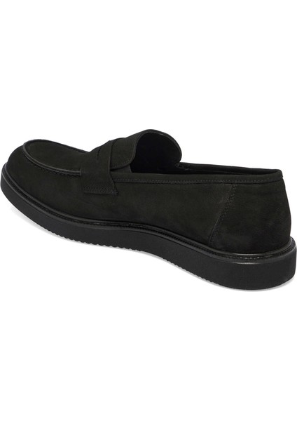 Siyah Hakiki Nubuk Deri Erkek Loafer - E24S1AY57120-A64