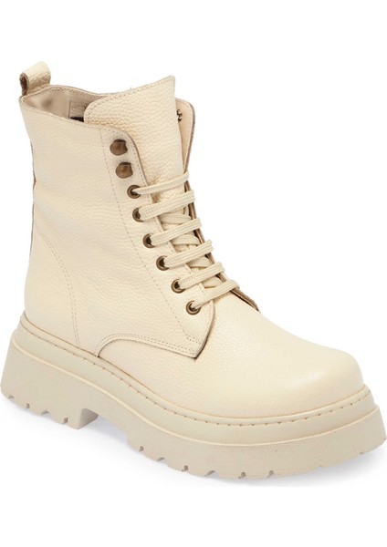 Bej Hakiki Deri Kadın Casual Bot - K24K1BT67583-B19