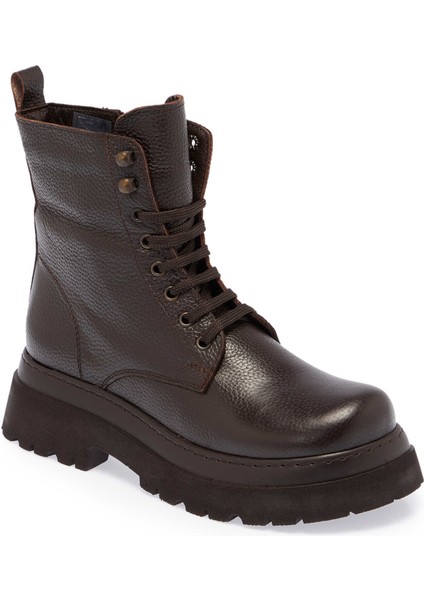 Kahve Hakiki Deri Kadın Casual Bot - K24K1BT67583-A42