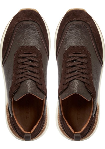 Kahve Hakiki Deri Erkek Sneaker - E24S1AY56959-W20