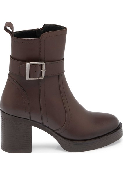 Kahve Hakiki Deri Kadın Casual Bot - K24K1BT67623-A24