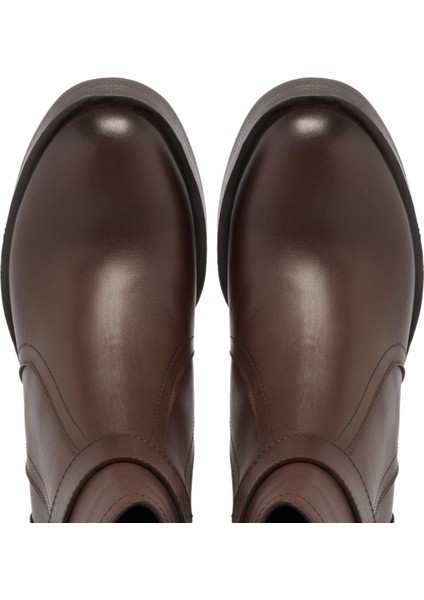 Kahve Hakiki Deri Kadın Casual Bot - K24K1BT67623-A24