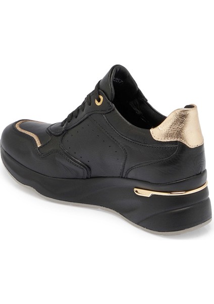Siyah Hakiki Deri Kadın Sneaker - K24S1AY67724-A23