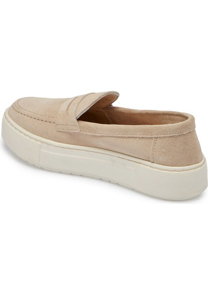 Bej Hakiki Süet Deri Kadın Loafer - K24S1AY67576-T86