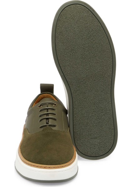 Haki Hakiki Süet Deri Erkek Casual Ayakkabı - E24S1AY57070-J86